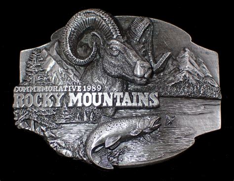 Rocky Mountains Commemorative Belt Buckle Longh Gem