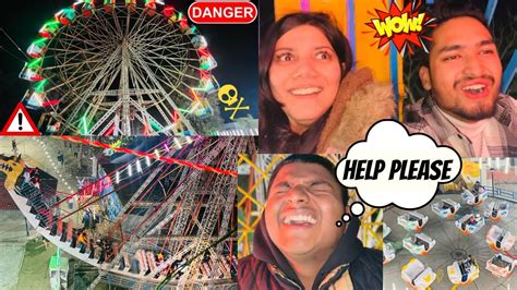 Indian Fun Fair Park Amusement Mela Giant Ferris Wheel Dragon Train