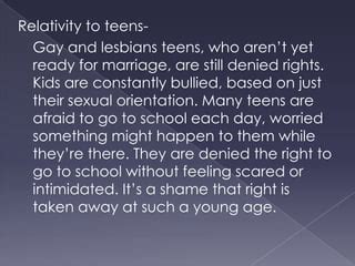 Same Sex Marriage Debate PPTX