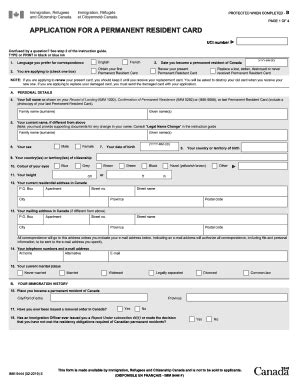 Application For Permanent Resident Card Fill Out And Sign Printable