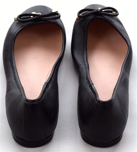 Kate Spade Willa Ballet Flats Black Leather Slip On S Gem