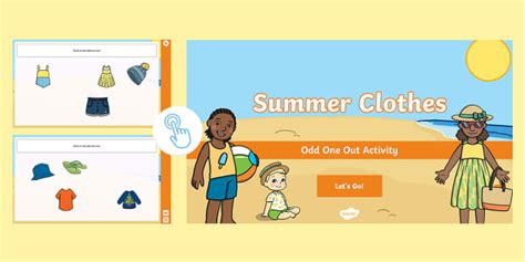 Summer Clothes Interactive Odd One Out Teacher Made