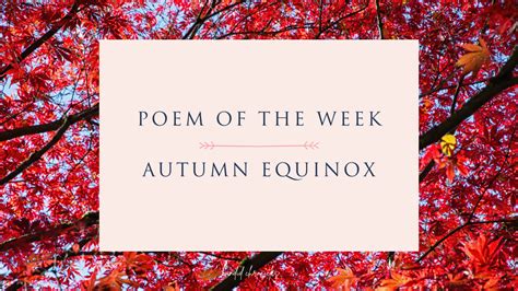 Poem of the Week: Autumn Equinox