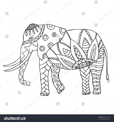 Doodle Elephant Isolated On White Background Stock Vector Royalty Free