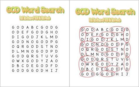 The Word "GOD" Search Puzzle for Preschoolers - Ministry To Children