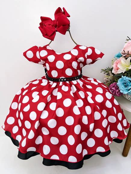 Vestido Minnie Vermelho Bolinhas La O Elo