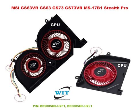 Gaming Laptop Internal Cpu Gpu Cooling Fan For Msi Gs Gs Vr Rf