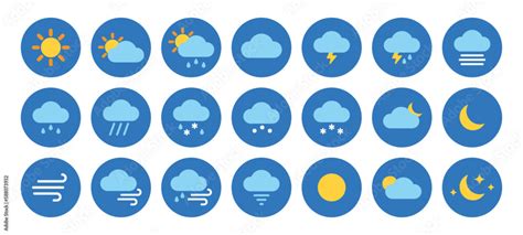 Set Of 21 Basic Weather Icons Can Be Used For Web Apps Stickers