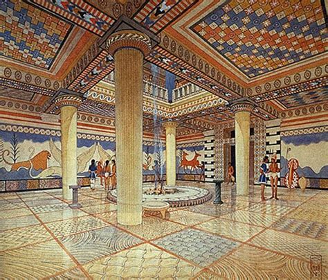 Nestors Palace At Pylos By Artist Piet De Jong Minoan Architecture