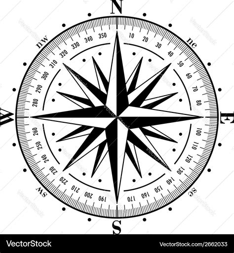 Compass Rose Isolated On White Royalty Free Vector Image