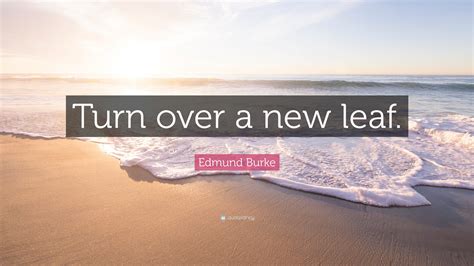 Edmund Burke Quote: “Turn over a new leaf.”