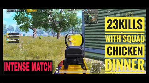 PUBG MOBILE AMAZING 23 KILLS WITH SQUAD LAST CIRCLE INTENSE MATCH