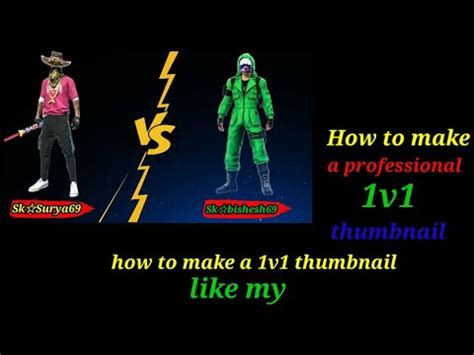 How To Make A V Gaming Thumbnail Free Fire How To Make A Free Fire