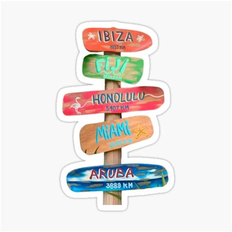 Coconut Girl Beach Direction Signs Sticker For Sale By Beaubeauxox Redbubble