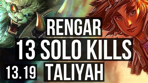 Rengar Vs Taliyah Jng Solo Kills M Mastery Games