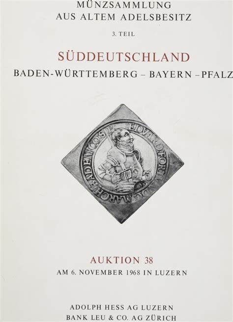 Luzern Zürich Literatur Adolph Hess AG und Bank Leu Co AG Auktion