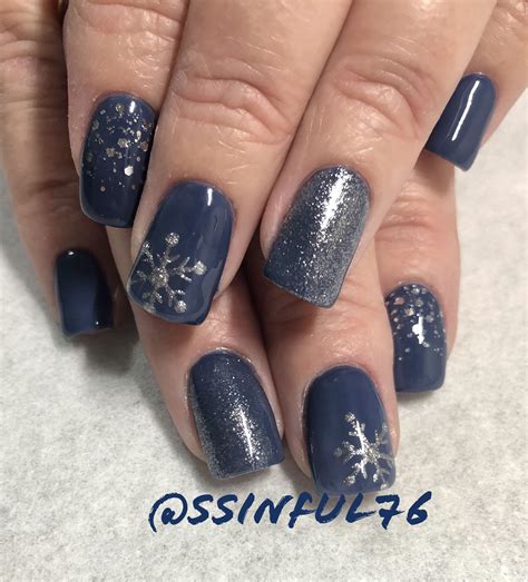 Navy Blue Snowflake Nail Art Snowflake Nails Snowflake Nail Art Nails