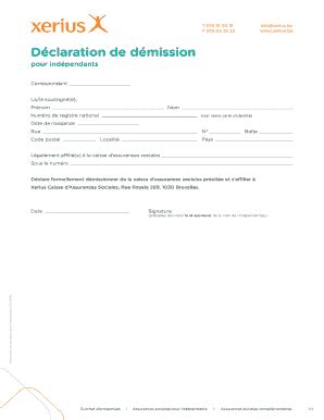 Remplissable En Ligne Xerius Dclaration De Dmission Xerius Fax Email