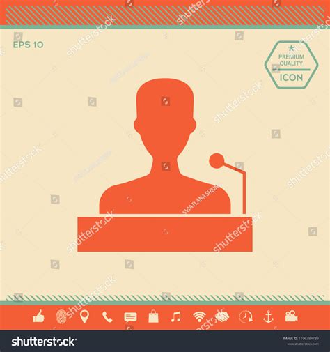 Speaker Orator Speaking From Tribune Icon Royalty Free Stock Vector