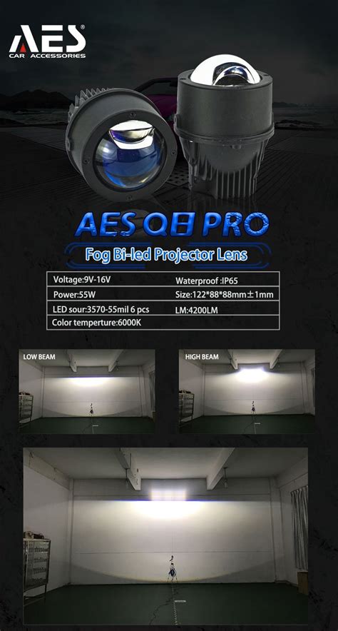 Aes Q Pro W Pair Inch Blue Quattro Lens Fog Projector