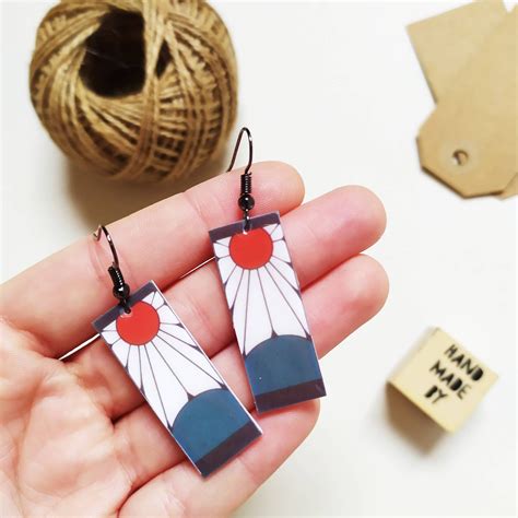 Hanafuda hanafuda earring hanafuda card earring pendientes | Etsy