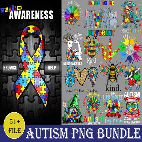 Autism Png Bundle Autism Awareness Sublimation Design Auti Inspire