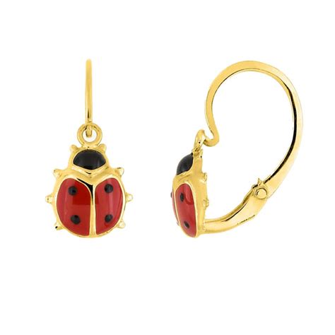 Boucles D Oreilles Enfant Or Carats Coccinelle Tous Mes Bijoux