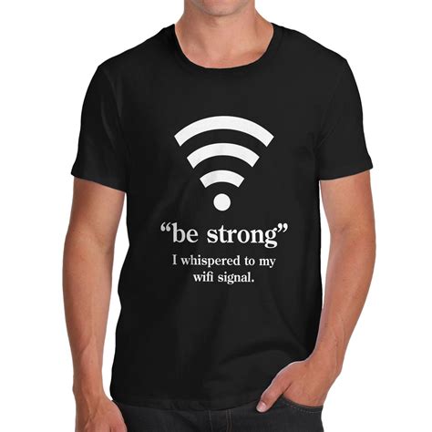 Mens Cotton Funny Novelty Poison Joke Be Strong Wifi T Shirt White Medium Ebay