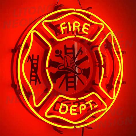 Firefighter Fire Department Neon Light Sign 18x18 Lamp With Hd Vivid Printing Ebay