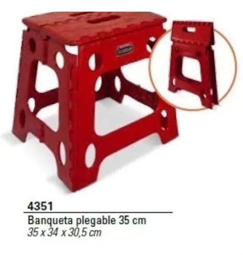 Banqueta Plegable Plastico Reforzada Banquito Jardin Camping En Venta