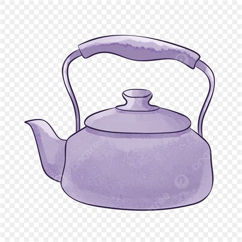 Fresh Wind Png Picture Purple Small Fresh Watercolor Wind Kettle