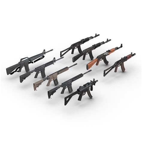 Colección de rifles de asalto Modelo 3D 299 3ds c4d ma obj max