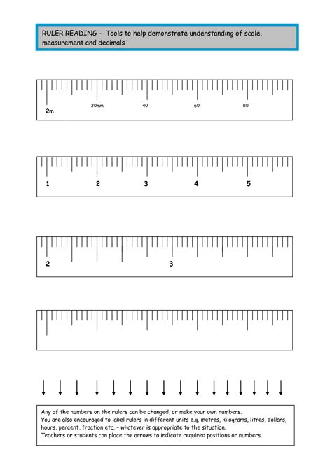 Reading A Metric Ruler Worksheet Printable Pdf Template