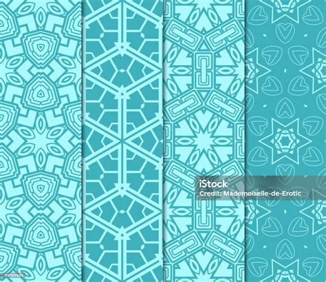 Set Of Geometric Seamless Pattern Modern Ornament Vector Illustration