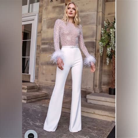 Nadine Merabi Pants Jumpsuits Nadine Merabi Amelia White Jumpsuit