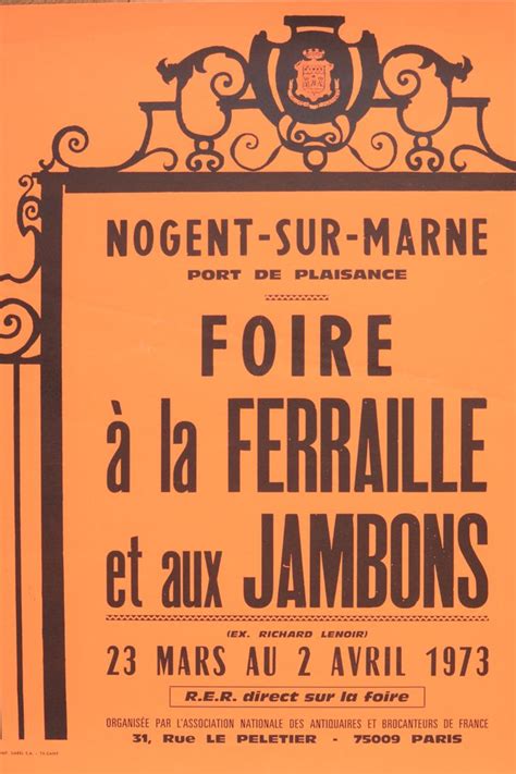 Foire A La Ferraille Et Aux Jambons Exhibition Poster Nogent Sur Marne