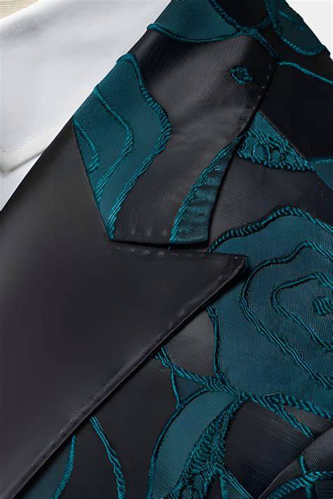 Black And Teal Tuxedo Suit Gentlemans Guru