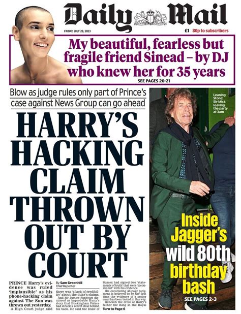 Daily Mail Front Page Th Of July Tomorrow S Papers Today