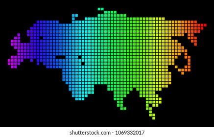 Spectrum Dotted Pixel Europe Asia Map Stock Vector Royalty Free