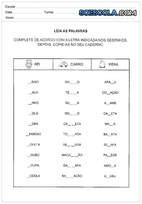 Atividades De Ortografia R E Rr Para Imprimir S Escola