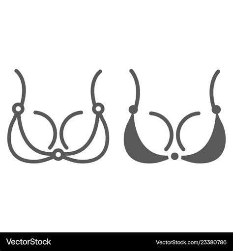 Bra Line And Glyph Icon Underwear And Woman Vector Image