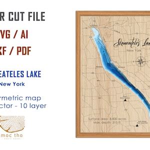 Digital File Pdf Svg Skaneatele Lake Ny Bathymetric Depth Layers Svg