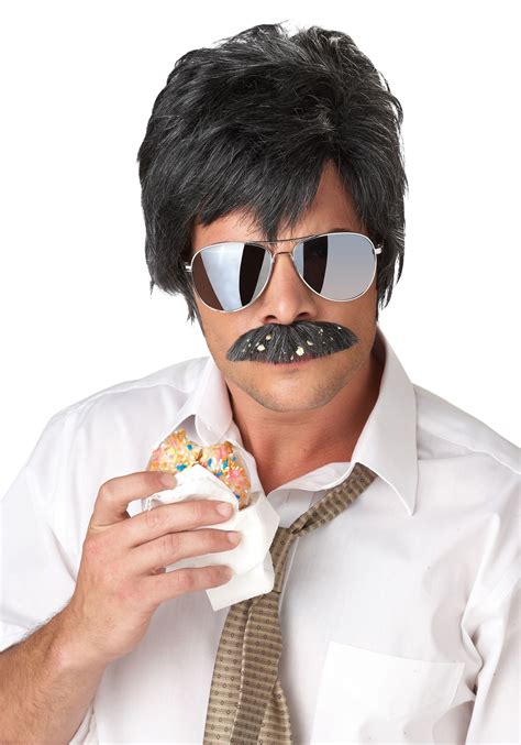 Adult Ace Detective Wig And Mustache Kit