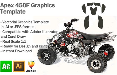 Apex 450f Atv Quad Graphics Template Artabrian™ Mx Atv Templates