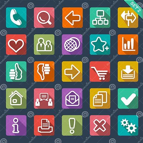 Flat icon set stock vector. Illustration of favorite - 32985620 