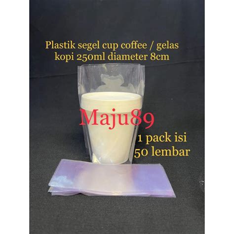 Jual Plastik Segel Cup Coffee Gelas Kopi 250ml Diameter 8cm 1 Pack Isi