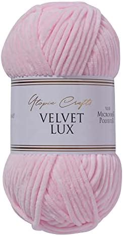 Utopia Crafts Velvet Lux Chenille Pelote de laine épaisse super douce