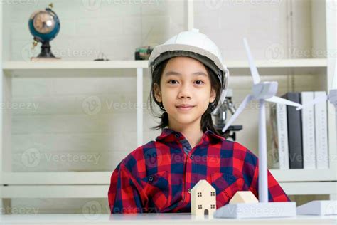 Kid Learning About Renewable Energy Child Girl How Wind Turbines Work