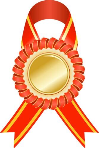 Green Ribbon Award With Gold Medal Center Vector Image