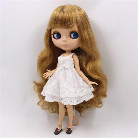 Tbl Neo Blythe Doll Brown Hair Jointed Body Tan Skin